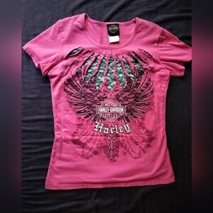 Pink Harley Davidson T-shirt